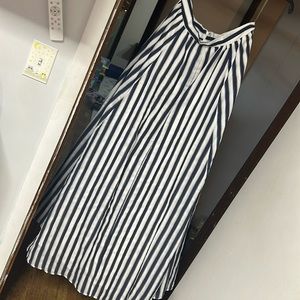 Full Navy and White striped maxi skirt